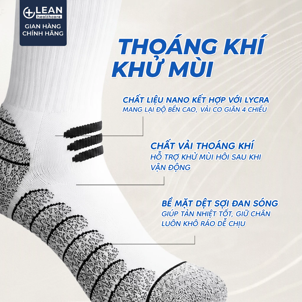 Tất thể thao chuyên biệt Lean Sport – thoáng khí, khử mùi sau khi vận động