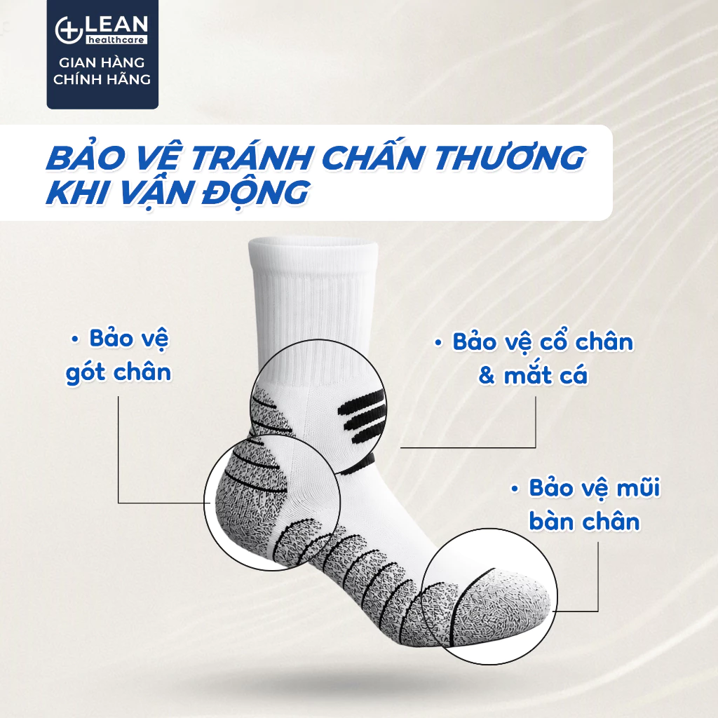 Tất thể thao chuyên biệt Lean Sport – bảo vệ gót chân, cổ chân và mũi bàn chân khi vận động